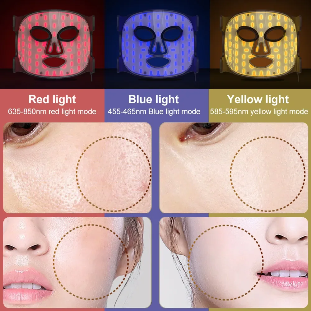 Home Use Skin Analyzer Facial Machine Infrared Red Light Therapy Flexible Silicone Led Facial Face Masks For Acne Anti-Aging