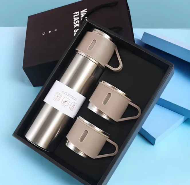Double Wall Stainless Steel Insulated Bottle Travel Mug Cup Set Vacuum Flask Set Drink Water Bottle