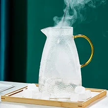Heat resistant water glass milk jug tea beverage carafe glass water pitcher with lid