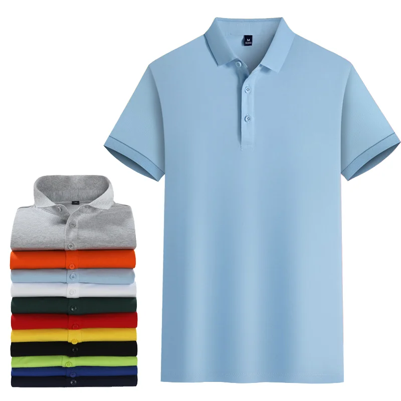 Wholesale Custom Printed Logo Enterprise Work Clothes Mercerized Cotton Lapel POLO Shirt Embroidery Design Blank Culture Shirt