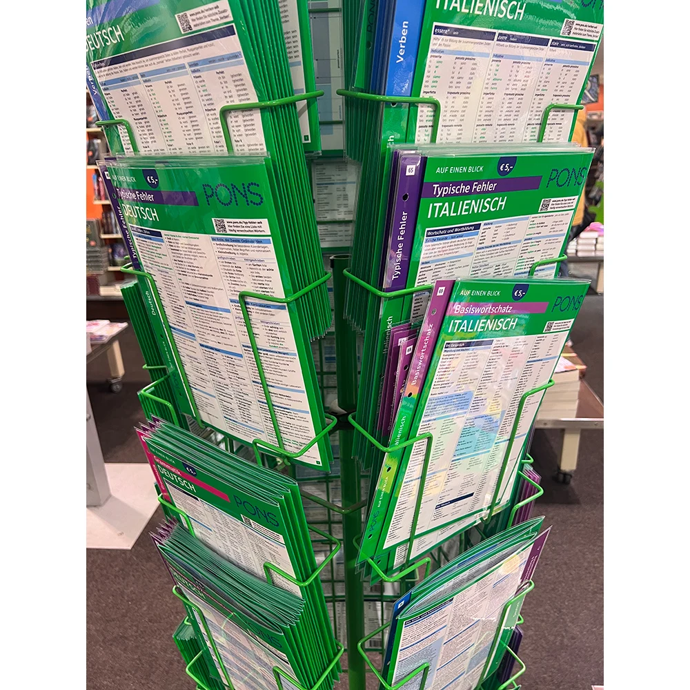 Newspaper Magazine Postcard Display Rack Greeting Card Metal Book Shelf Brochure Display Stand For Sale