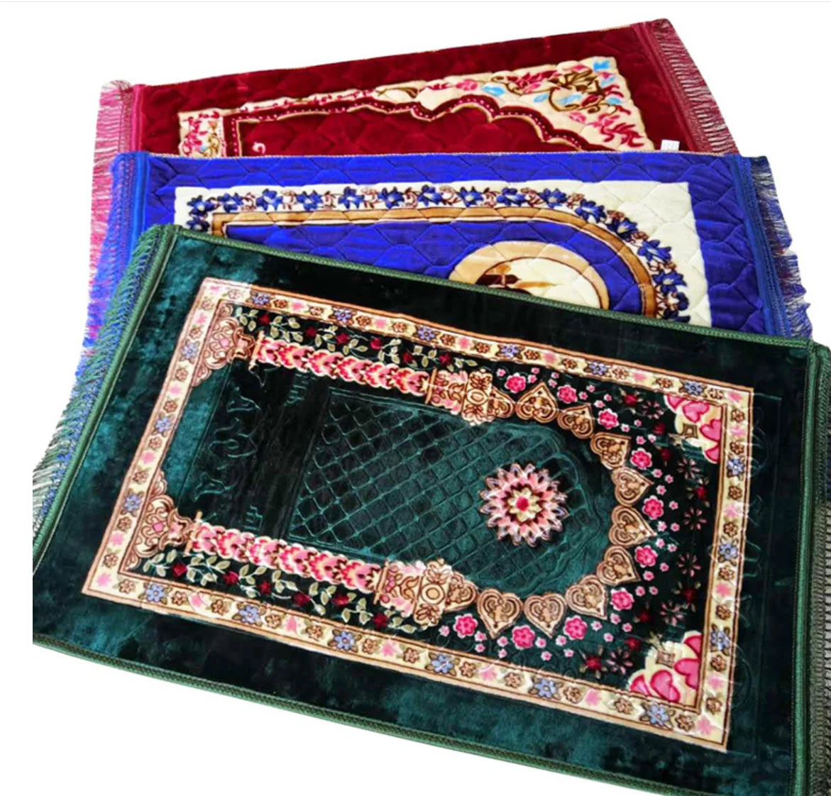 Manufacturers customized Muslim prayer carpet quilted worship blanket custom Logo floor mat Hajj prayer mat worship mat