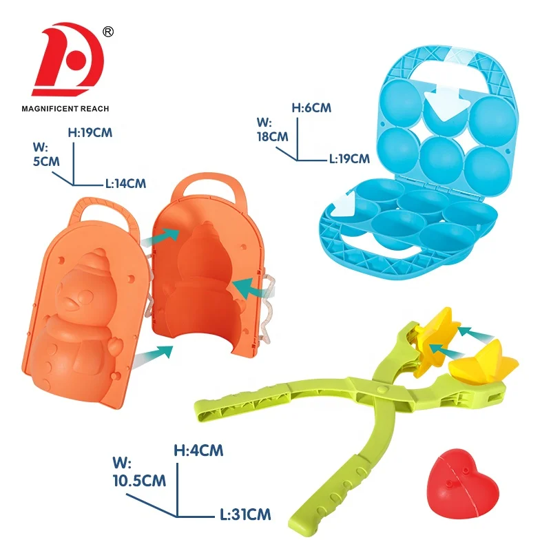 HUADA 2023 New Beach Sand Mold Toy Children Snow Ball Mould Clip Toys Snowball Maker For Kids Outdoor Playing