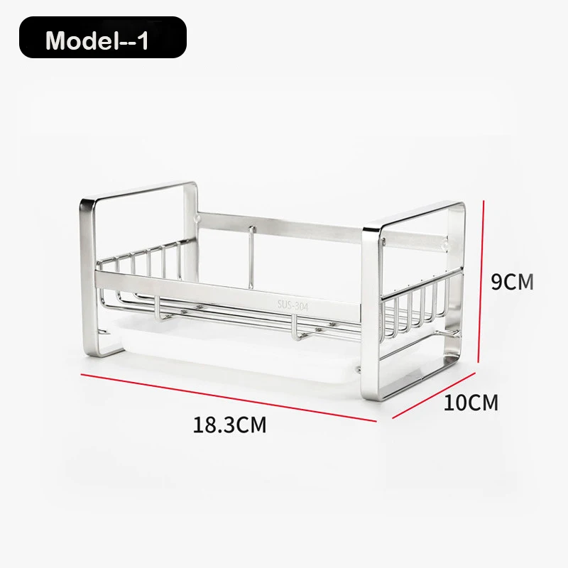 New Design 304 Stainless Steel Dishcloth Dish Drying Rack Soap Rack Hand Soap Rack with Water Container