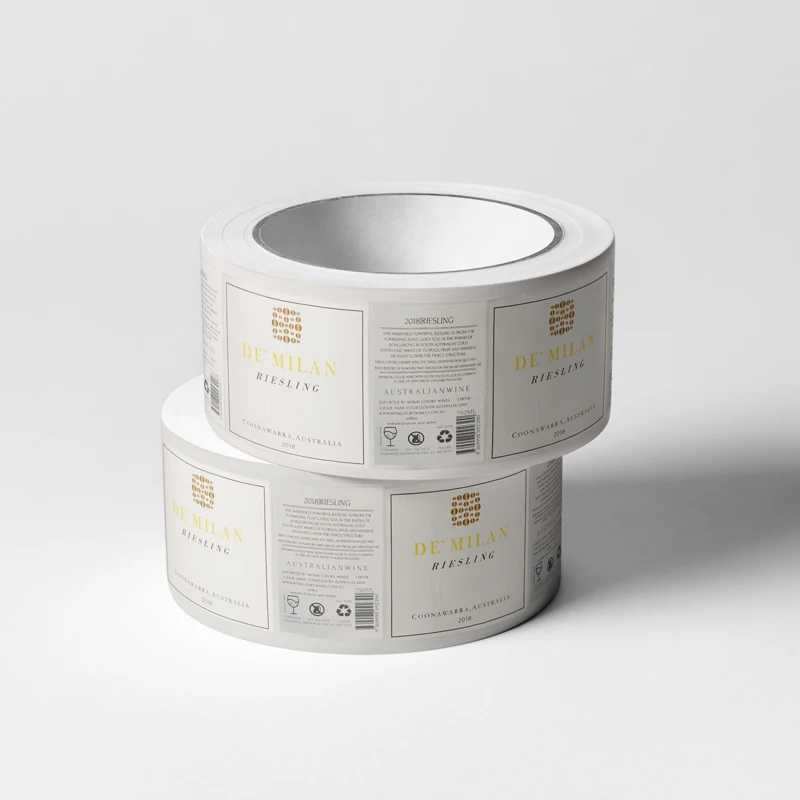 Custom Printing Water Proof Sticker Wine Self Adhesive Vinyl Paper Gold Foil Stamping Texture Roll Label For Bottle