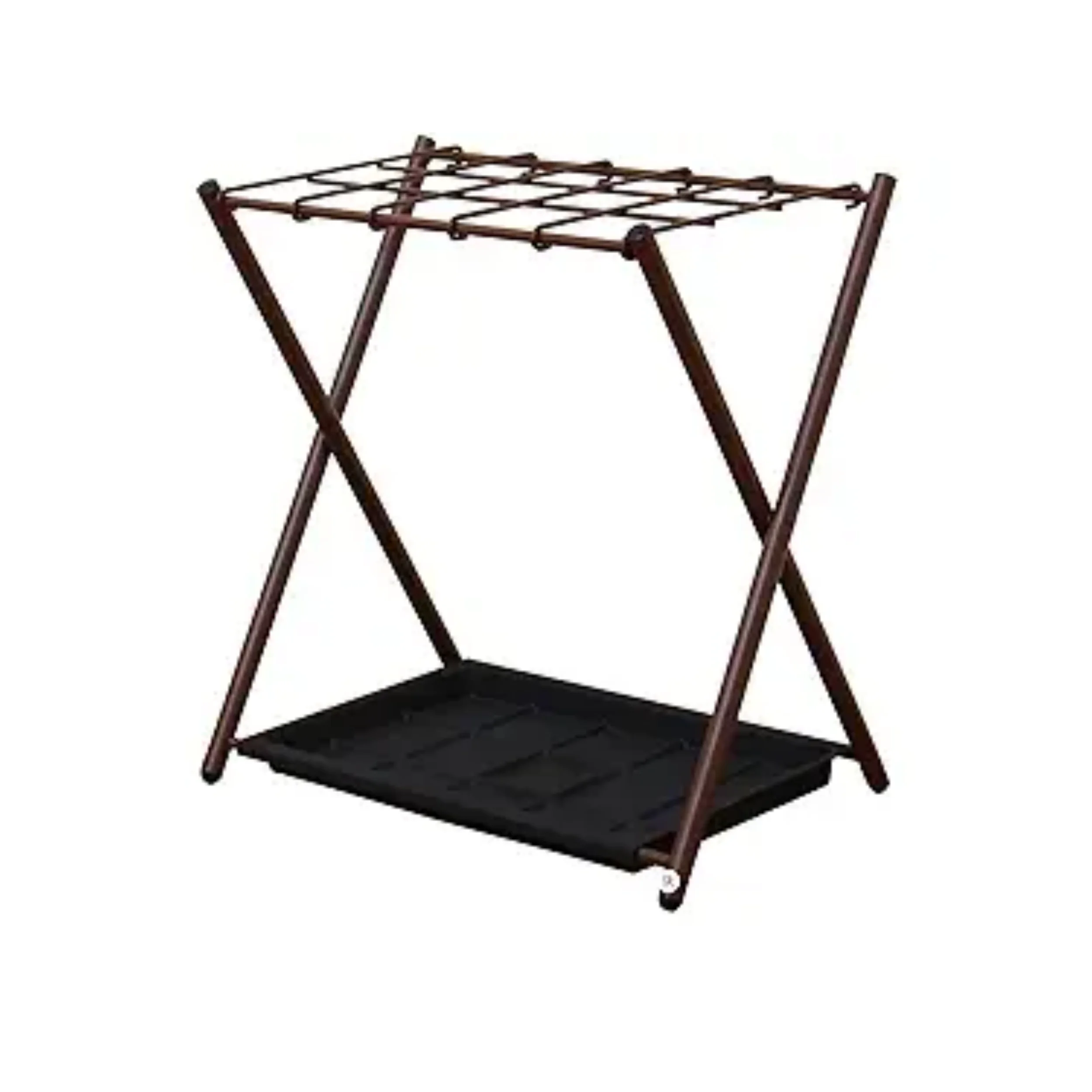 LIFE Folding Umbrella Storage Stand Rack Holder Organizer Bin for Entryway Home Commercial Office Decor with Drip Tray