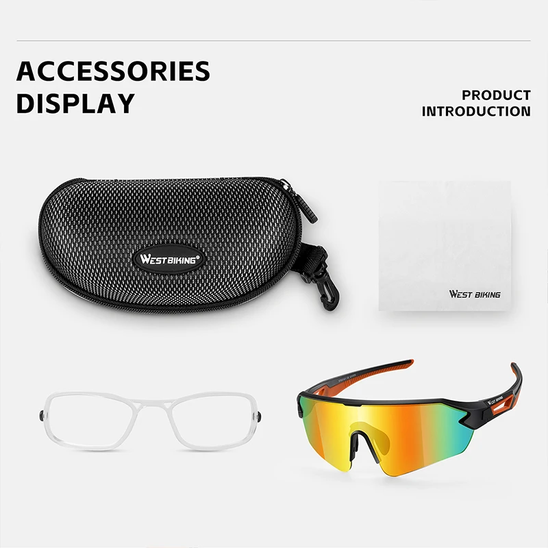 WEST BIKING Bicycle Cycling Running Fishing Outdoor Sports Photochromic Polarized Glasses UV Protection PC Lens Sunglasses