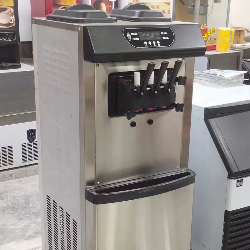 Stainless Steel Chinese Swirl Soft Ice Cream Machine Vertical Design Amusement Park Restaurant Use for Sale