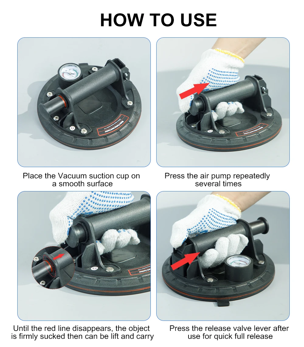 SALI new arrived 8 inch 200kg heavy duty powerful rubber vacuum suction cup for glass