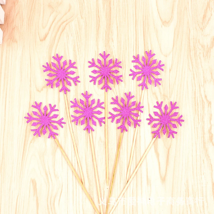 Snow Shape Birthday Cake Card Plug-in Baking Decoration Insert Card