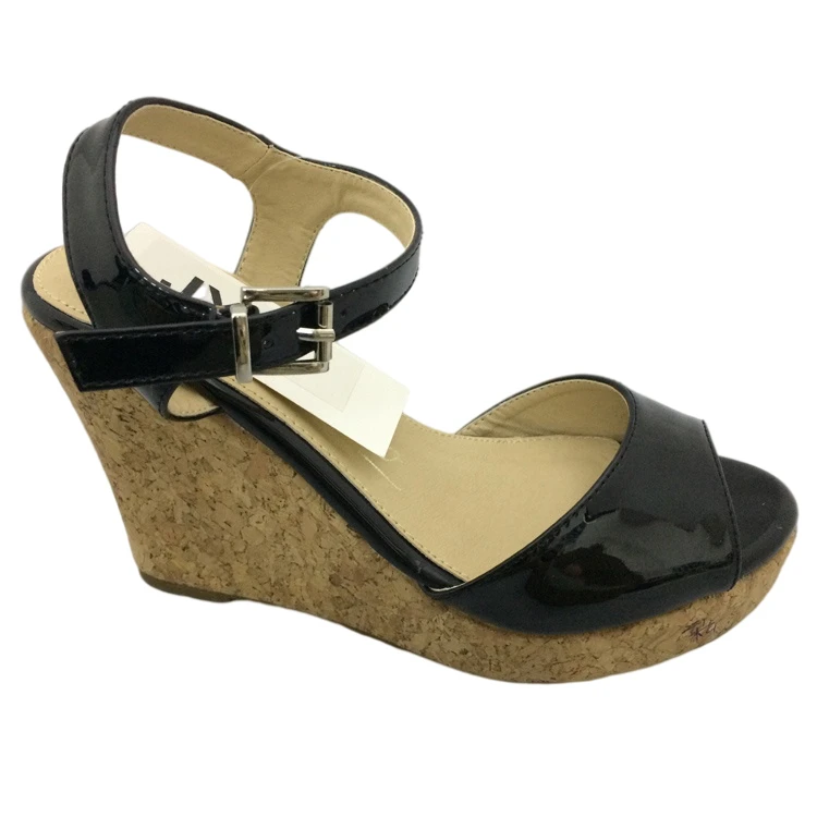 Wholesale shoes women sandals ladies high heels wedge linen sole strapping wedge heels