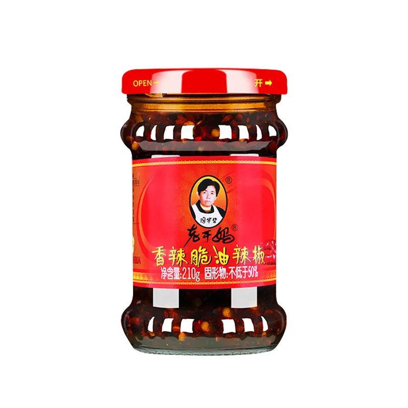 Оптовая продажа, китайский вкусный соус Tao Huabi Gan Lao Ma с черной фасолью, 210 г, хрустящее масло Чили
