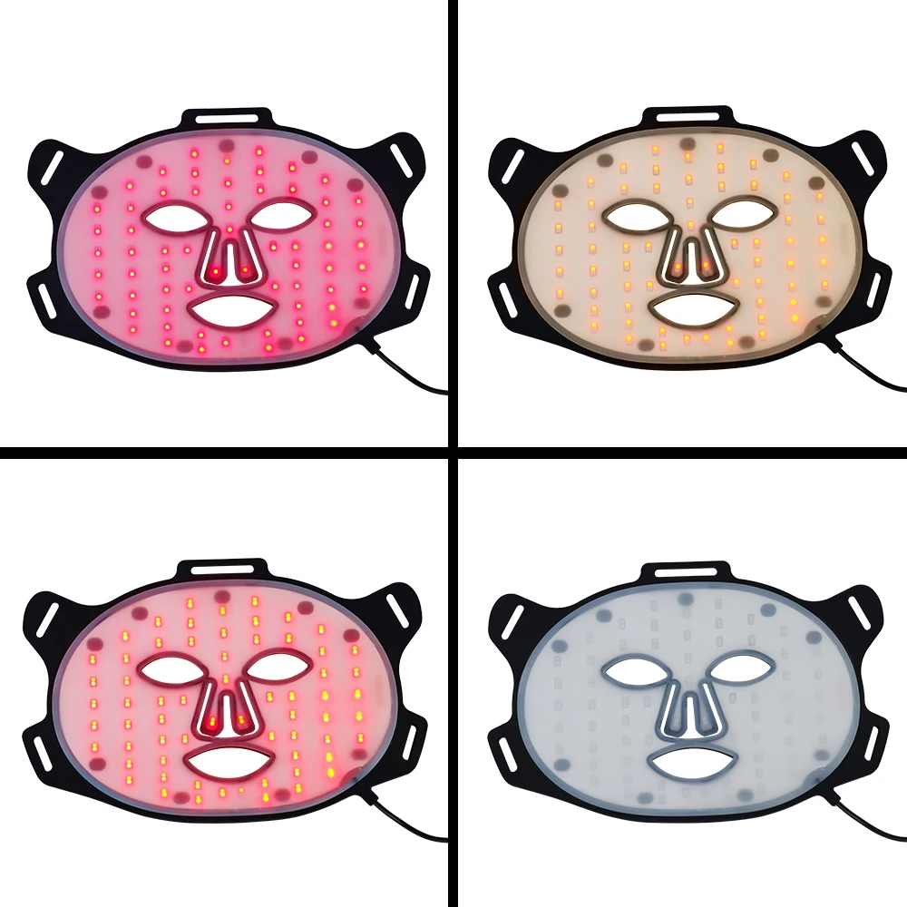led face facial mask Near Infrared and Red Light Therapy mask Devices 660nm 850nm  light therapy silicone led beauty mask