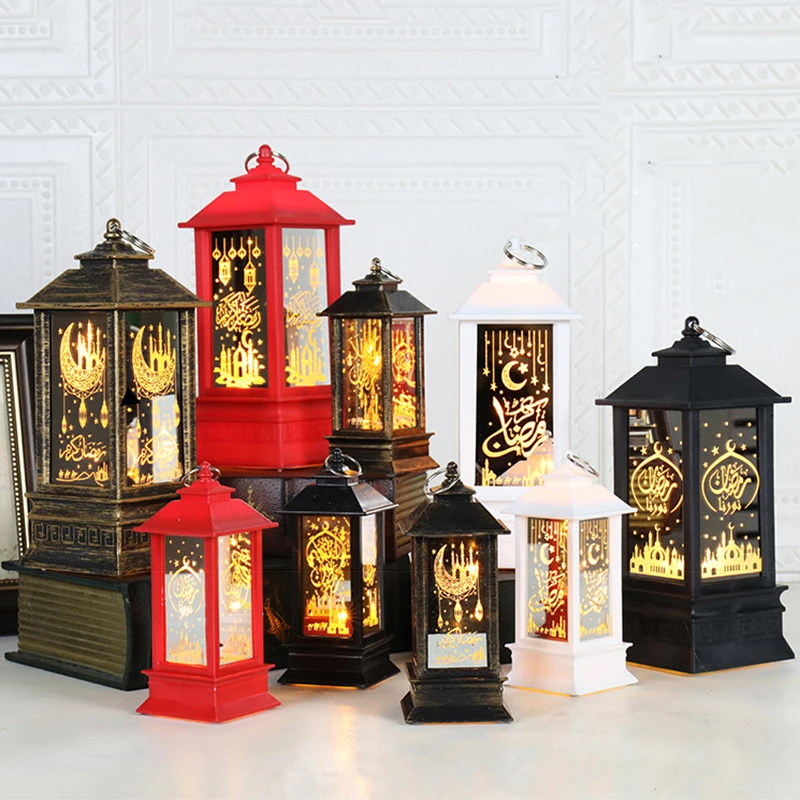 LED Ramadan EID Lamp Lantern EID Mubarak Light Decoration Ramadan Kareem Decorations Muslim Party Supplies Kids Gift