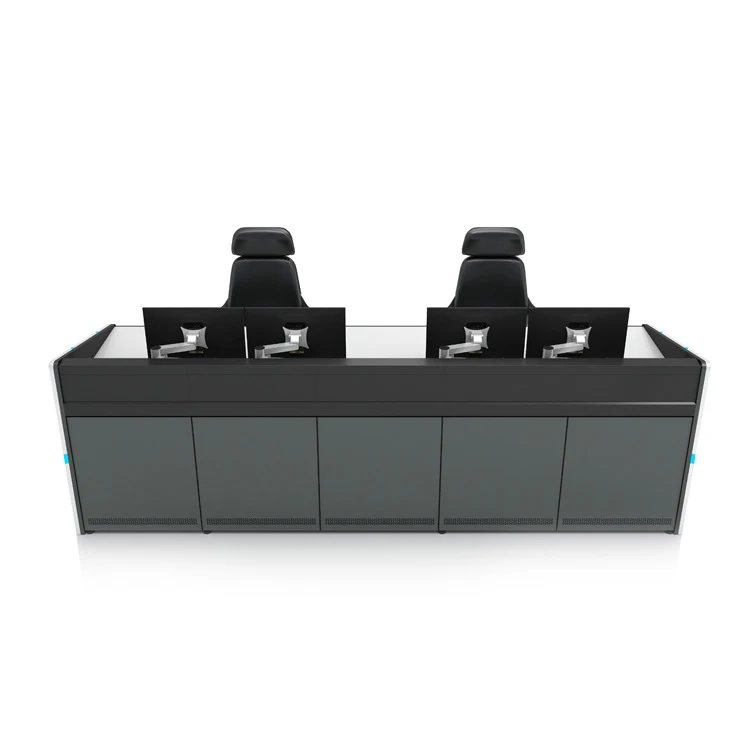 Command Center Computer Console Desk Led Light Monitor Control Center Workstation Operation Console Table Furniture Design Desk