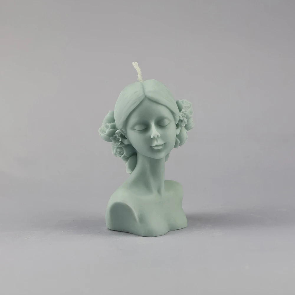 100% soy wax, parafin wax home deco Wholesale DIY Silicone Mold Candle Making Palming Girl Candle Mould Gift