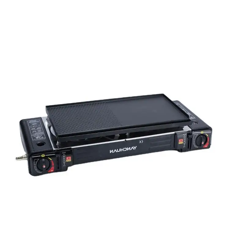 Steep Discount Butane Gas Stove 2 Burner Quality Outdoor Camping Portable Cooking Gas Stove With Grill