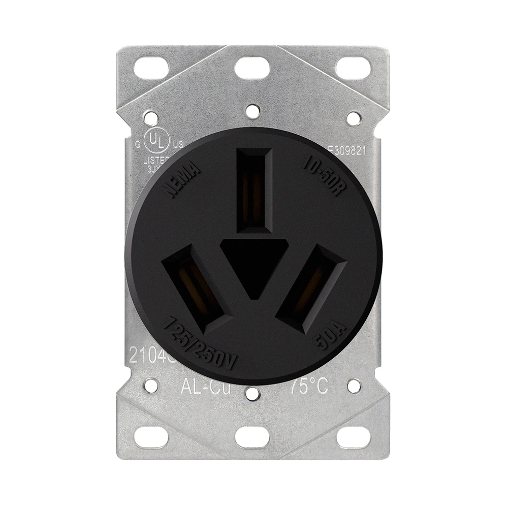 ELEGRP 10-50R US Range/Dryer Receptacle 125/250V Industrial Sockets Nylon UL&cUL 50A electrical sockets