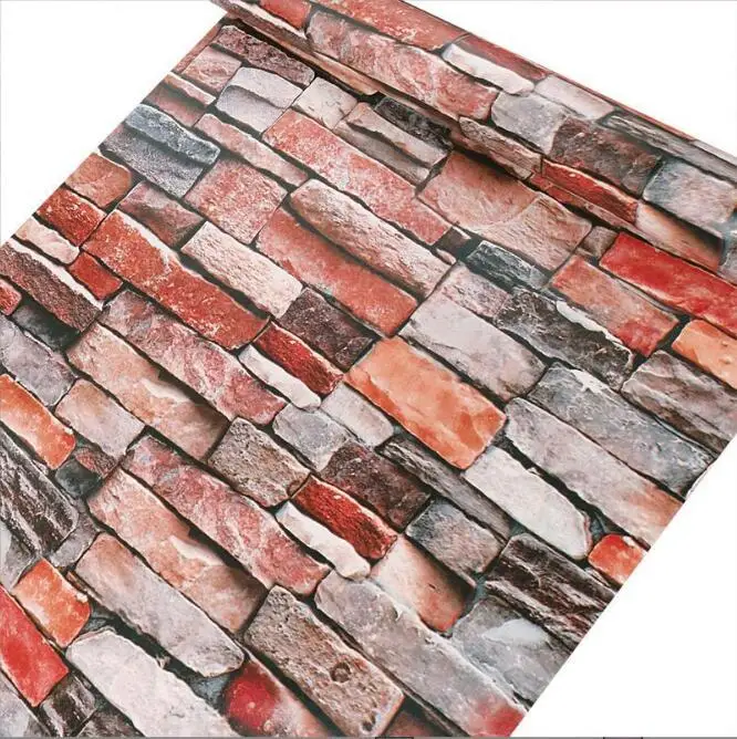 3d brick stone self adhesive pvc wallpapers for lobby