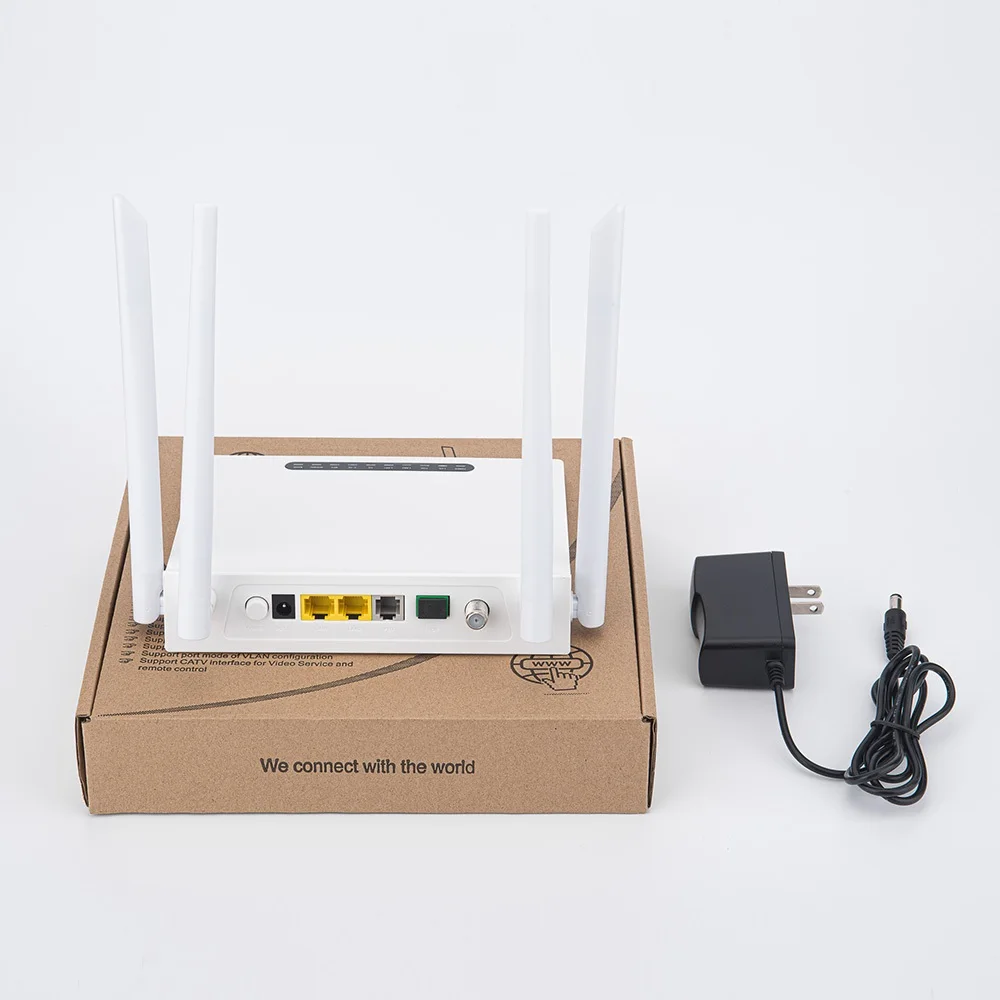 FTTH Fiber Optic Network Modem Router 1GE+1FE+ FXS+CATV Wifi 5dBi GPON  XPON ONU