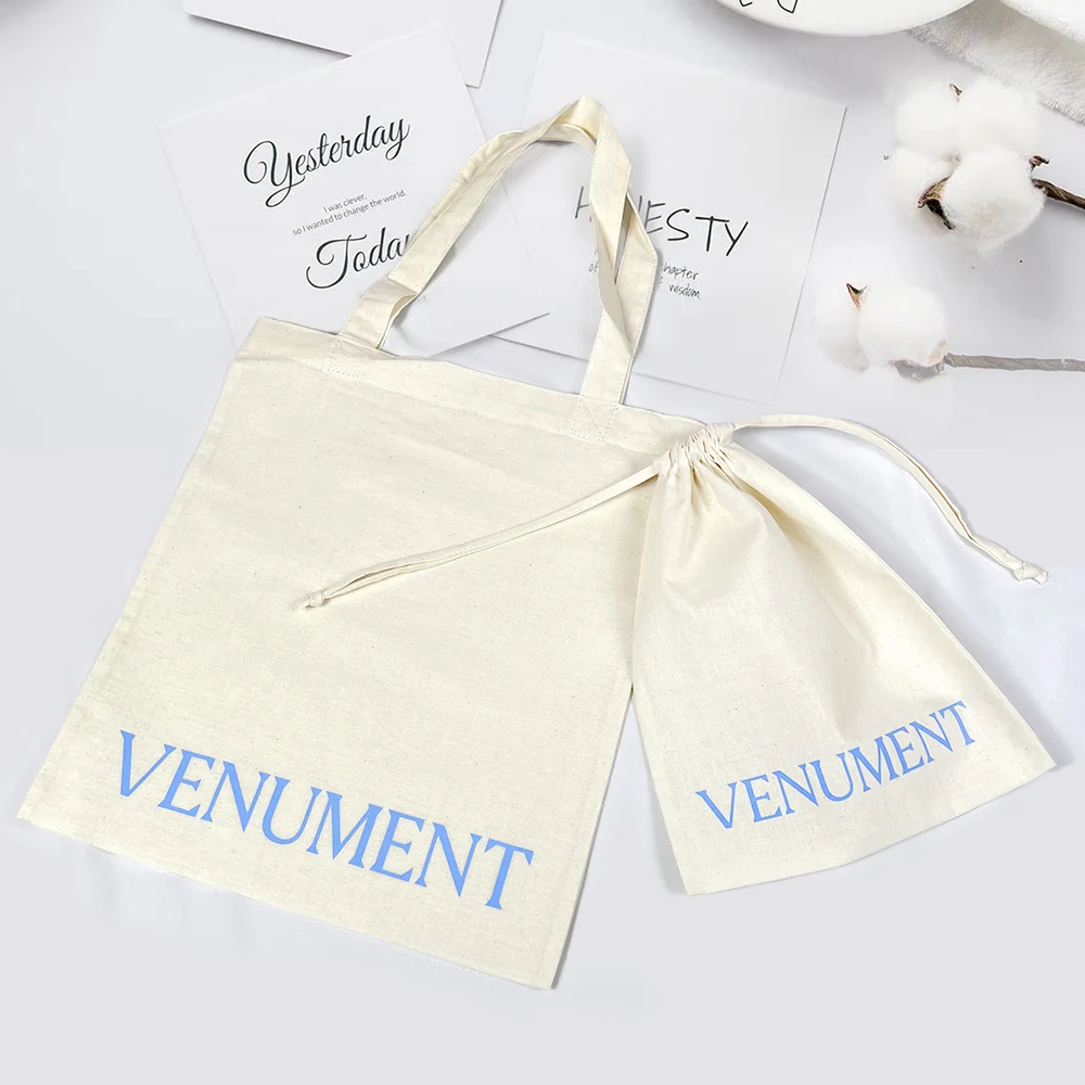 Wholesale High Quality Promotional Small Mini Cotton Drawstring Jewelry Gift Pouch Bag with Ribbon