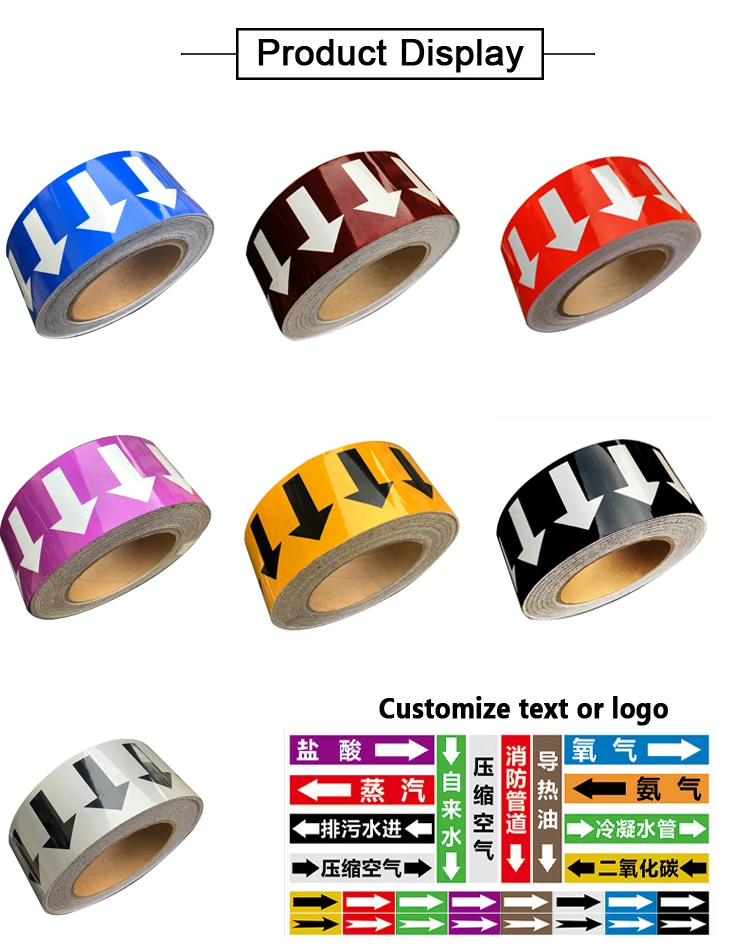 MANCAI Custom Pipe Marker Directional Flow Arrow Tape IMO Pipe Marking Tape Pipe Identification Tape