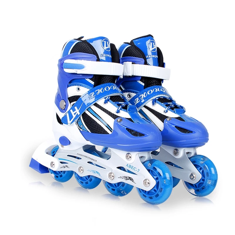 Роликовые коньки для детей 4 колеса регулируемые мальчиков и девочек отдыха на открытом воздухе детские роликовые обувь