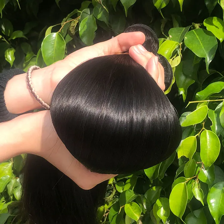 Aosun Hair Raw Unprocessed Guangzhou Indian Hair, Tangle Free Bulk Real Indian Hair, Wholesale Indian Human Temple Hair In India