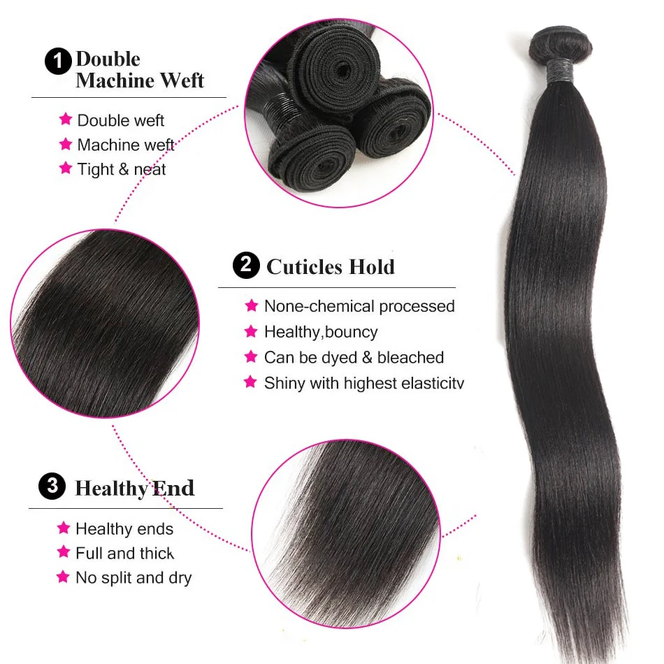 24 Hours fast shipment high quality virgin peruvian human cuticle aligned straight hair weave bundles vendors for wholesale