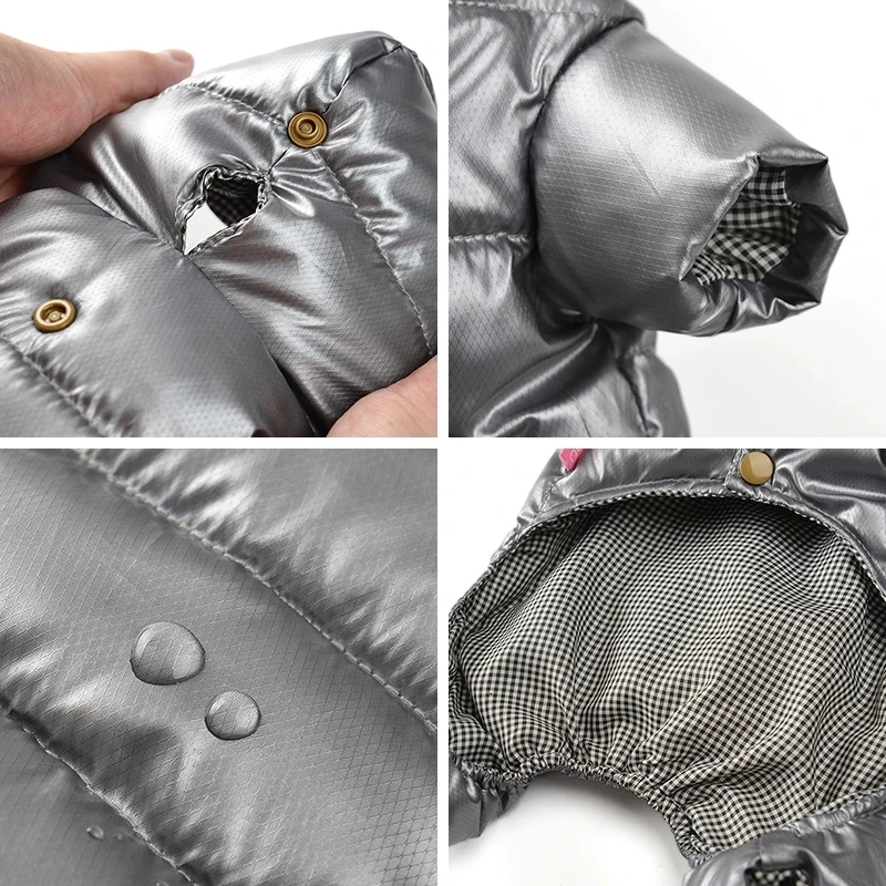 Осенне-зимняя одежда для собак теплое пальто с капюшоном куртка маленьких водонепроницаемые комбинезоны щенков чихуахуа