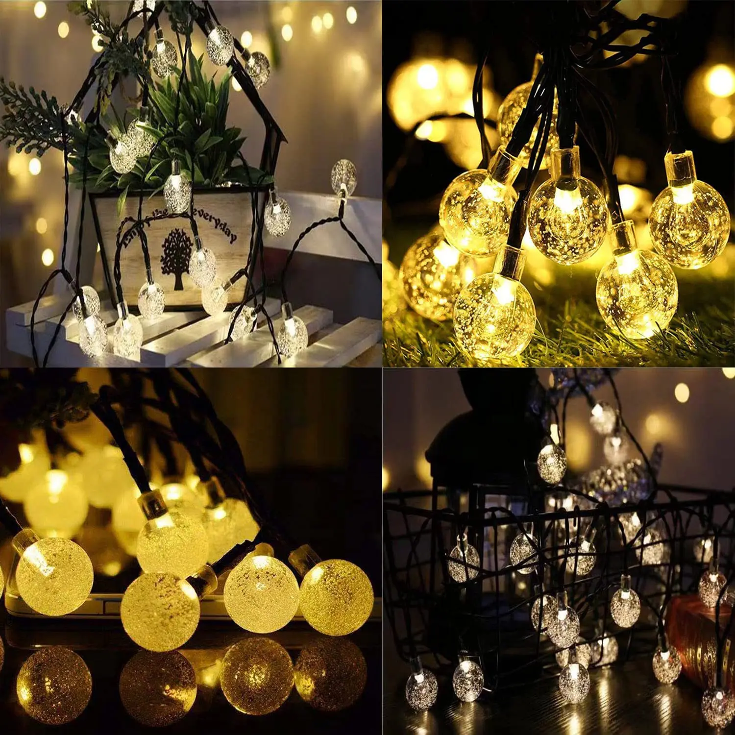 LED solar small colored lights outdoor camping waterproof stars Christmas lights pendant garden courtyard decorative lights