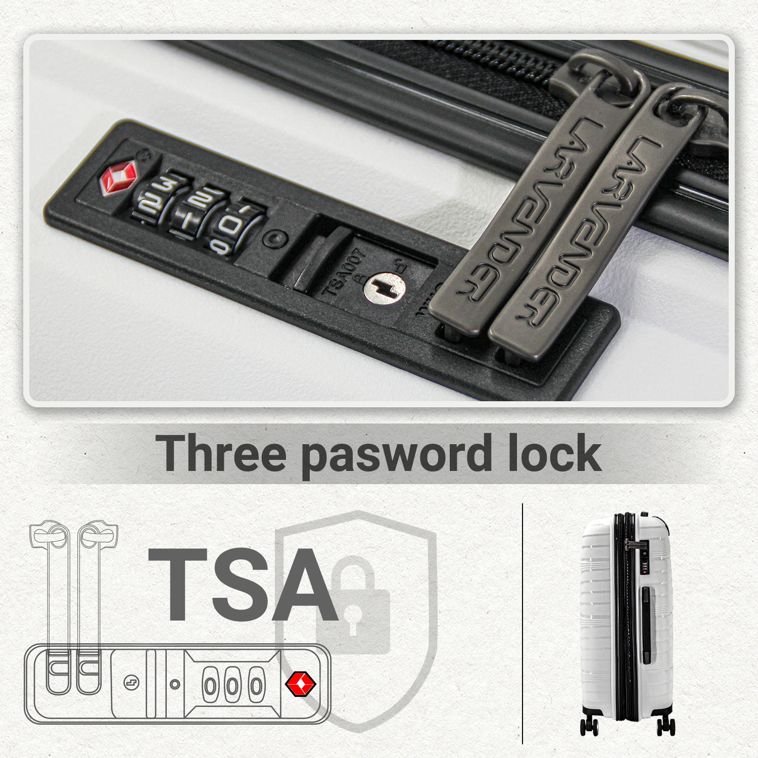 Складской чемодан набор из 4 раздвижных чемоданов ПП со встроенной системой TSA LOCK14 20 24