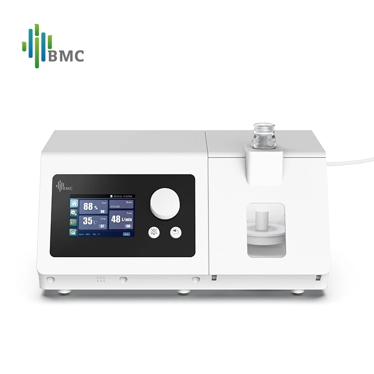 Non-invasive ventilator heated humidified with high flow function breathing system  BPAP BMC R Series Ventilator