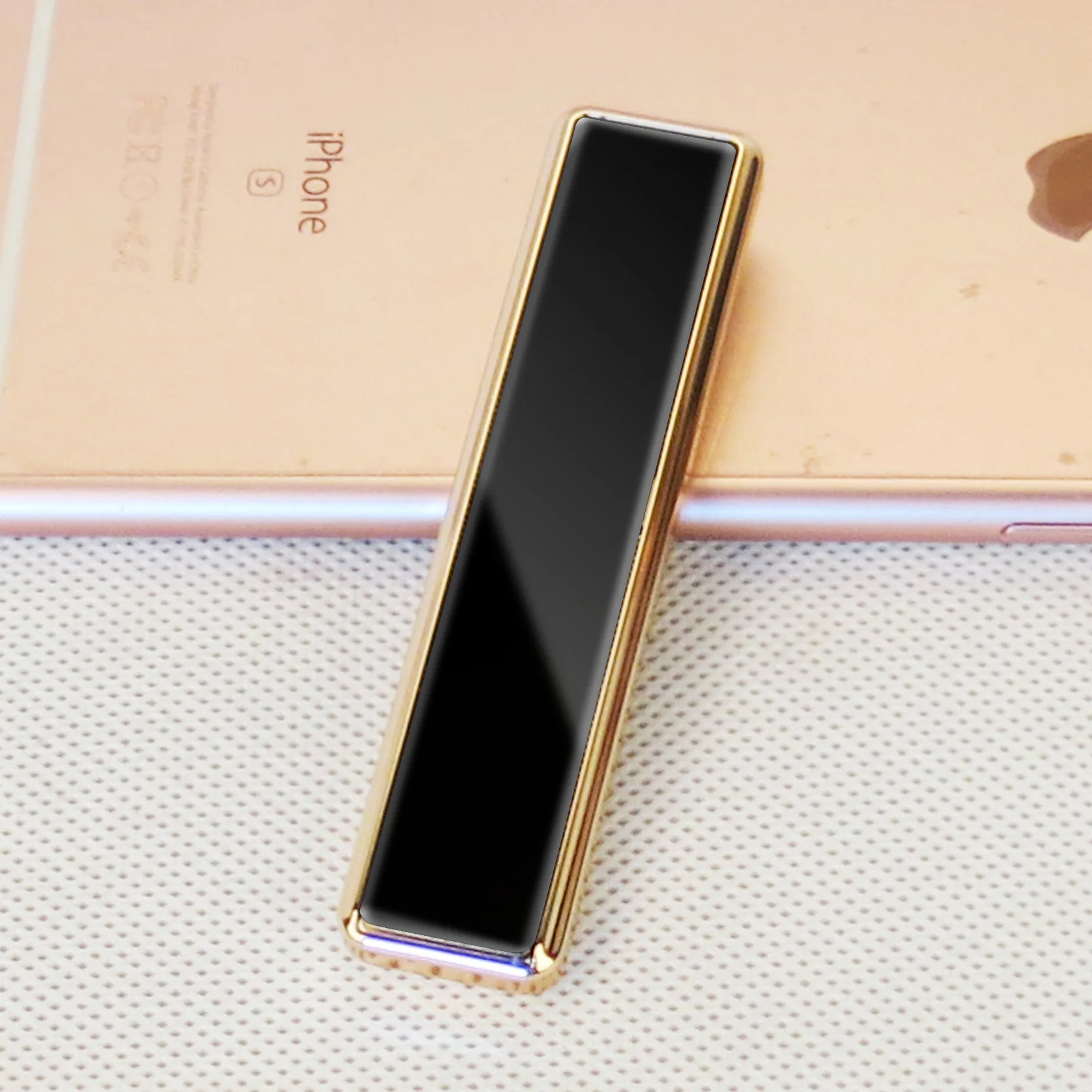 Ультратонкая Роскошная электрическая зажигалка с зарядкой от USB тонкая беспламенные ветрозащитные зажигалки сенсорным