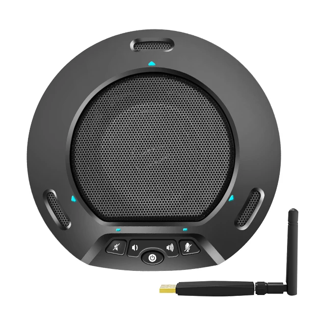 Runpu N30W Enhanced 2.4G Wireless Conference Omnidirectional Microphone with Speaker for Medium Conference Room(200-500sqft)