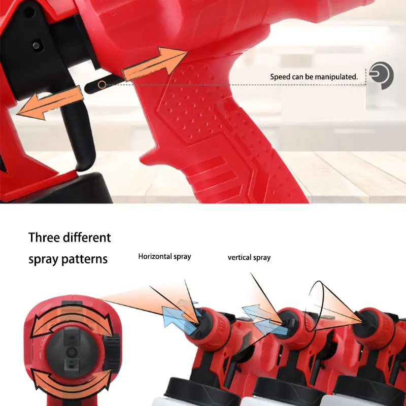 Portable 21V Lithium Rechargeable High-Pressure Airless Spray Gun for Industrial Use for Household Latex Paint Applications
