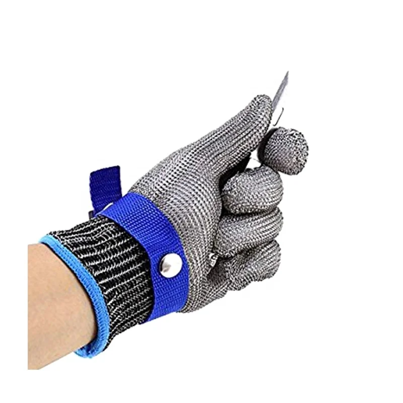 Food Grade Level 5 Hand Protection Safety cut resistant stainless kitchen butcher knife stainless steel ring gloves