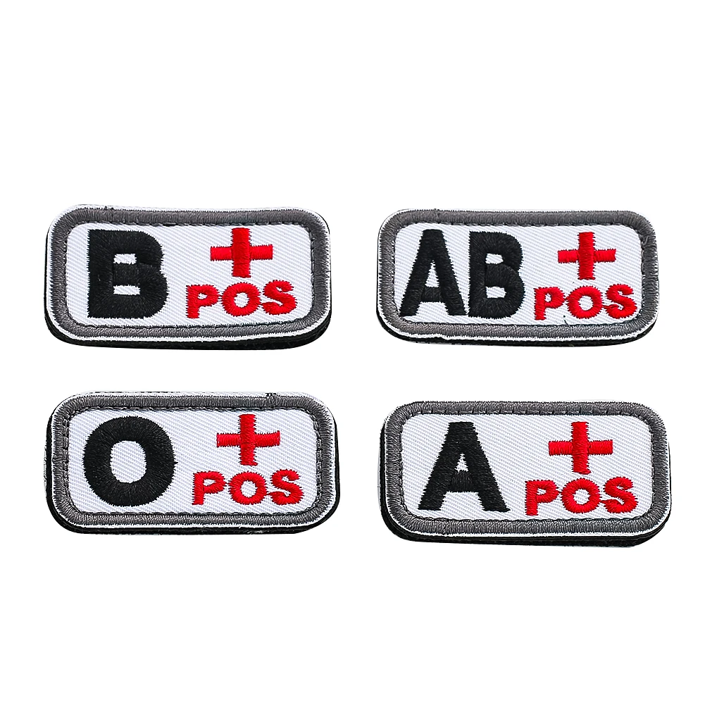 individuation blood type hook and loop fastener embroidered badge patches fastening Sewing Supplies clothes decoration patches