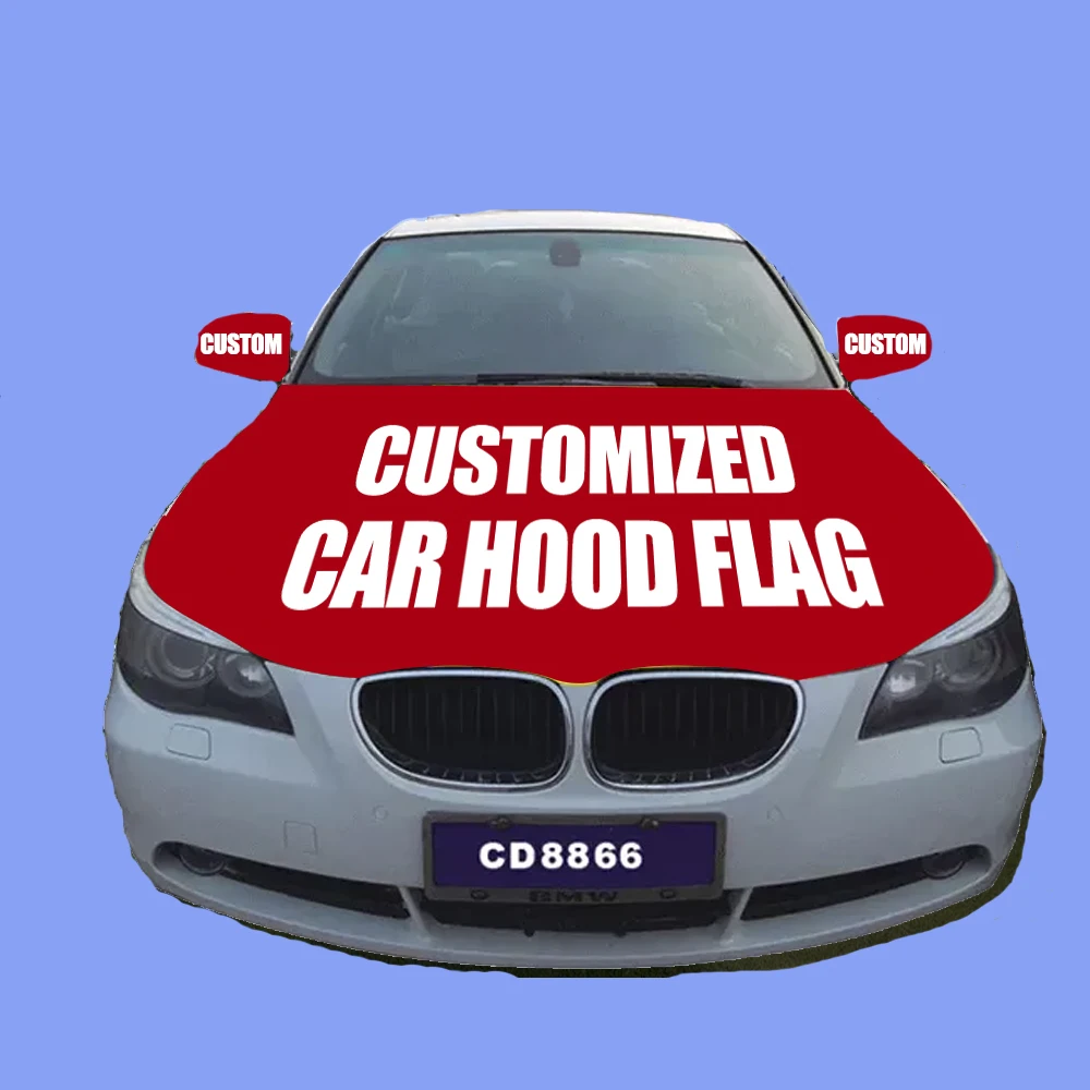 car engine hood cover flag digital silk screen  printing custom flag  car hood flag