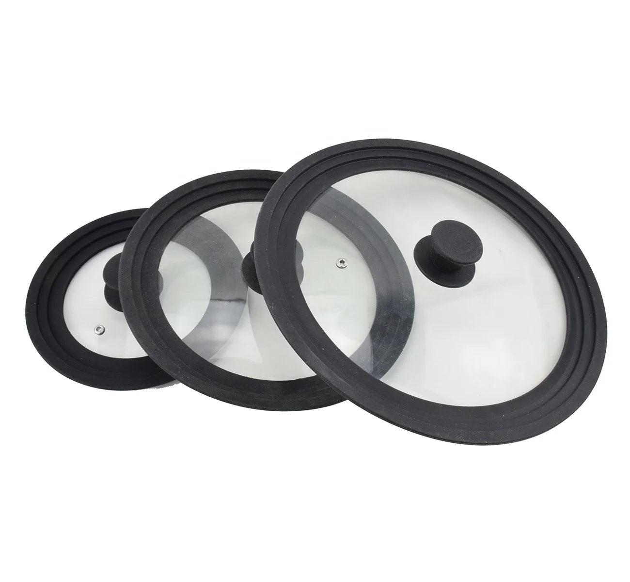 Custom Colour Universal Glass Pot Cover Adjustable Silicone Glass Cooking Pot Lid