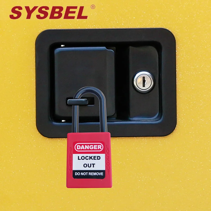SYSBEL FM соответствует стандарту OSHA 19 галлонов л желтый 2 двери нижний счетчик шкаф для безопасного хранения легковоспламеняющихся химикатов