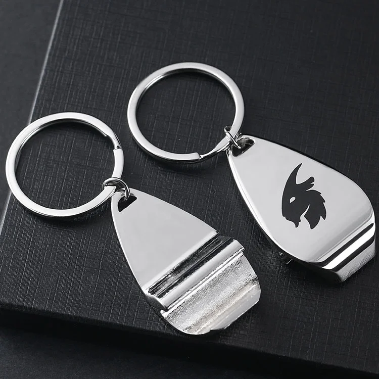 Custom Silver Metal Stainless Steel Laser Bottle Opener Keychain Promotional Keyring Bottle Opener