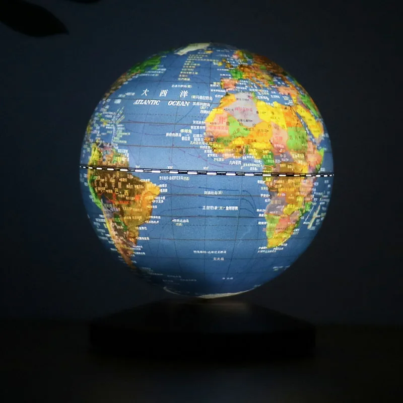 Dipper Rotary music box World Globe,dark blue World Map Globe for School Classroom Teaching Aids Home Desk Decor