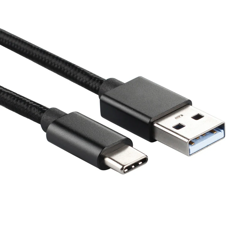 1 м 2 новый прочный нейлоновый Плетеный Черный тканевый чехол Android телефон USB кабель для быстрой зарядки и передачи данных Тип