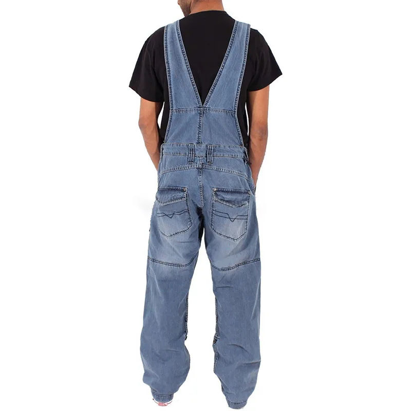 XINBO Jeans Hot Sale Fashion Mens Hole Pocket Jeans Overall Long Jumpsuit Streetwear Overall Suspender Pants High Quality Jeans