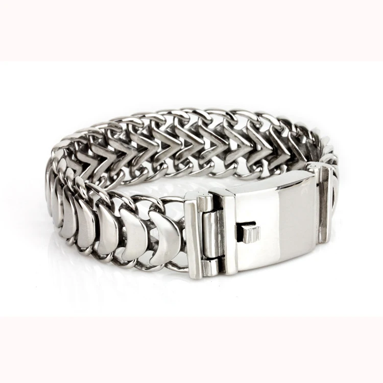 Fashion Hip Hop Custom Charm Titanium Steel Bracelet for Men
