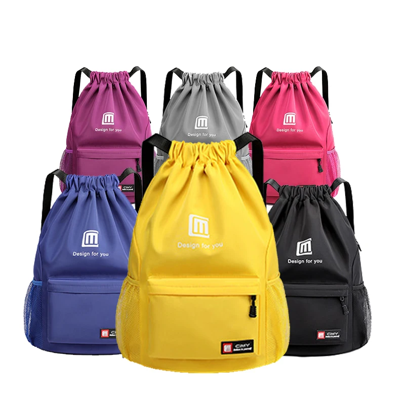 Polyester Sport Drawstring Bag Backpack Light Weight Running Bags Gym Bag Hiking Backpacks For Gym Traveling