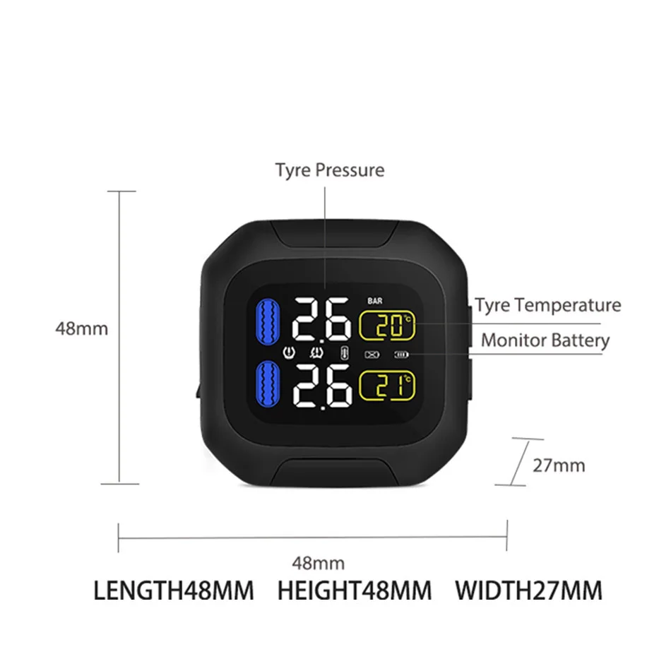 Careud External Sensor Monitor Motorcycle Moto Bicycle Tire Pressure Monitoring System Tyre Wireless Best Tpms
