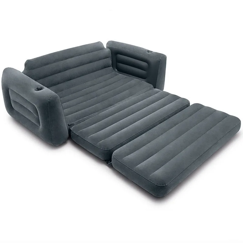 INTEX 66552 Double Sofa Chair Adults Indoor/Outdoor Inflatable Corner Sofa Flocking Folding Living Room Furniture Made Plastic