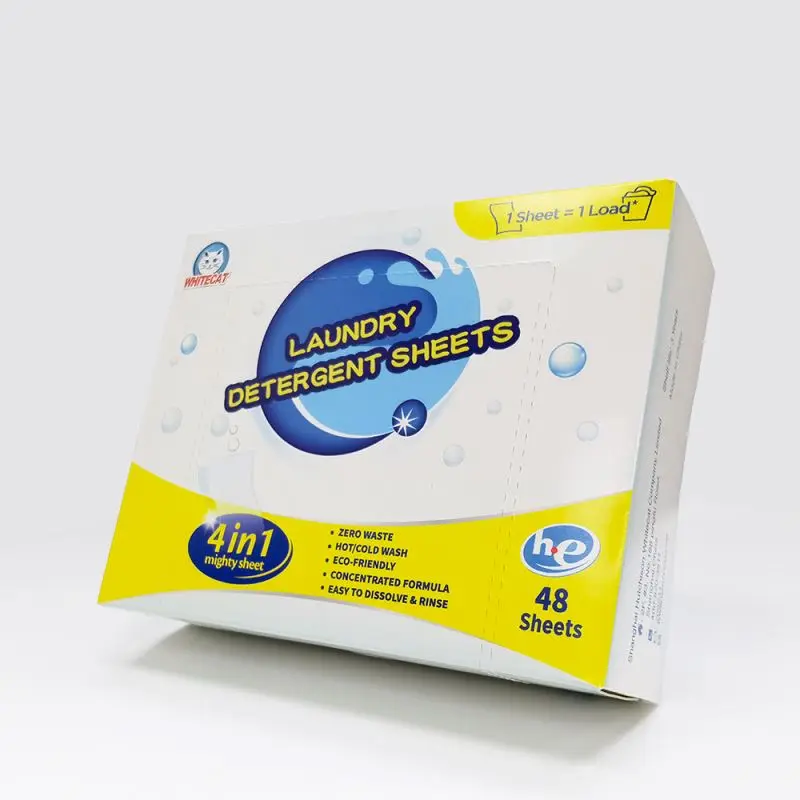 Eco-Friendly Concentrated Plant Extract Eco Friendly Laundry Detergent Paper Washing Sheets Strips